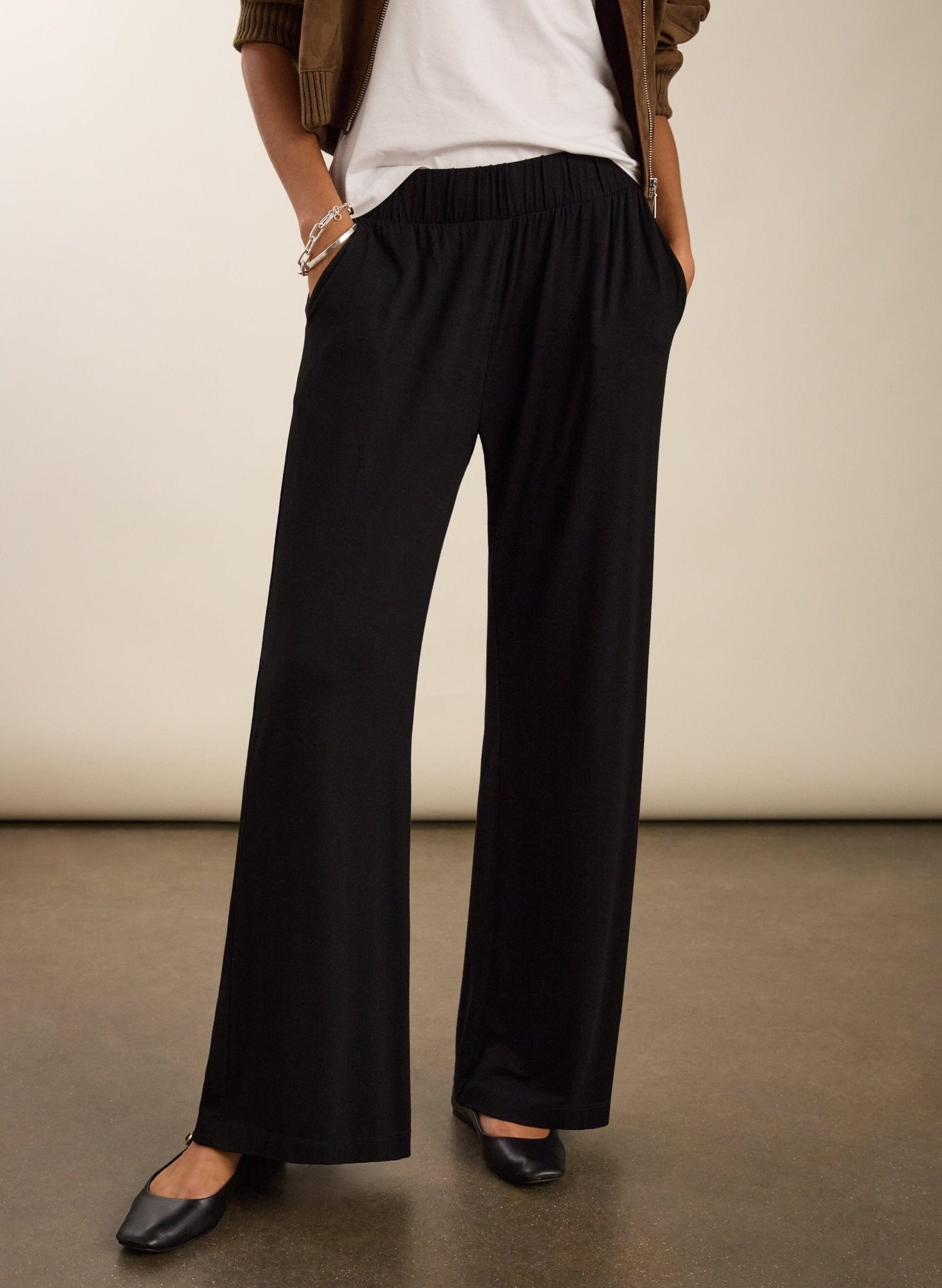 Palazzo Trousers - Caviar Black Baukjen