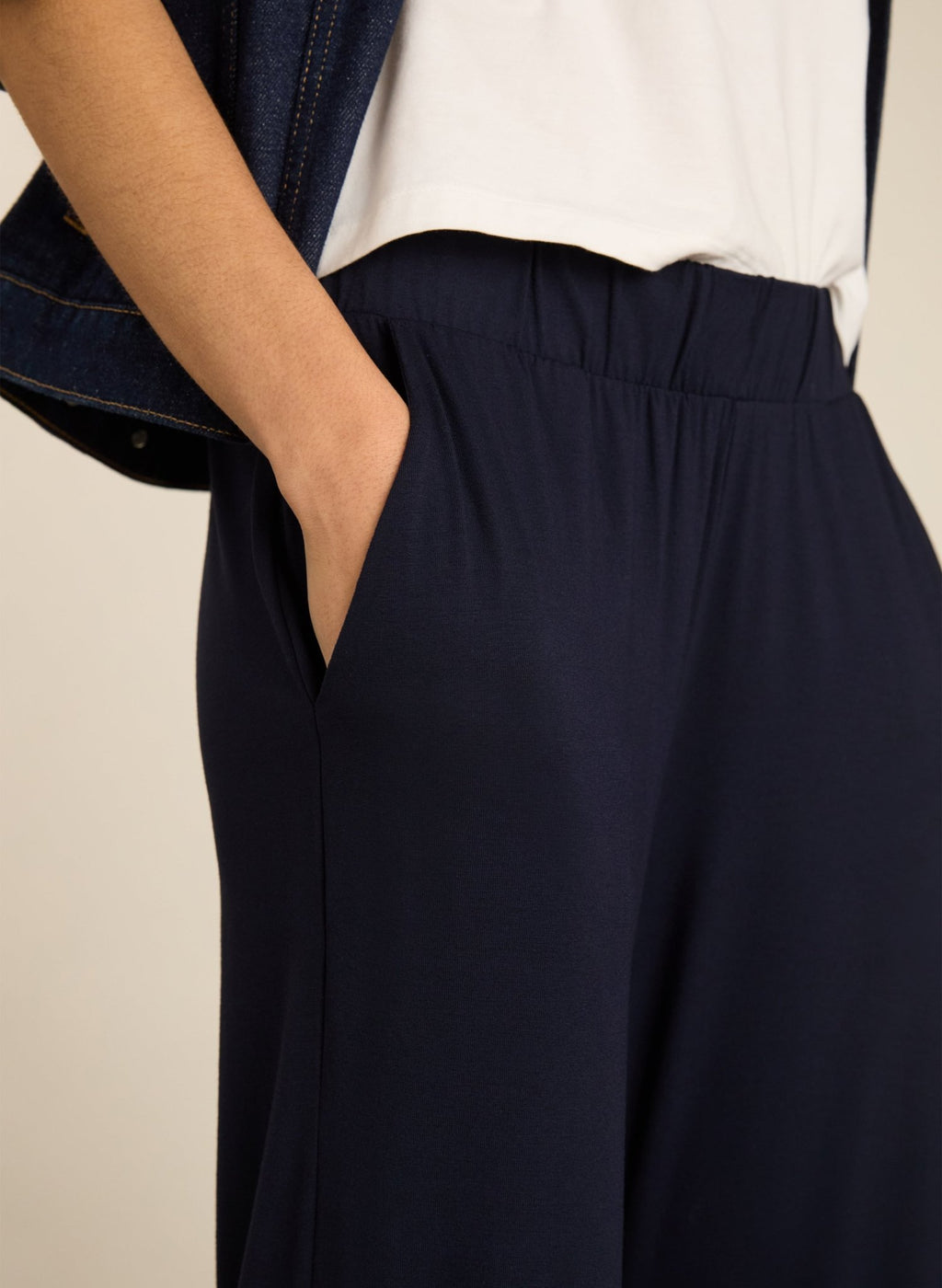 Palazzo Trousers - Classic Navy Baukjen