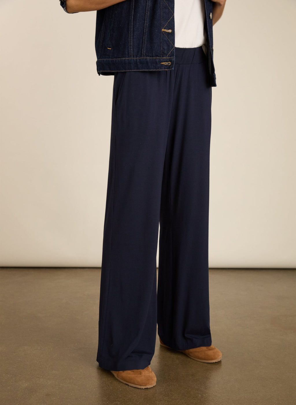 Palazzo Trousers - Classic Navy Baukjen