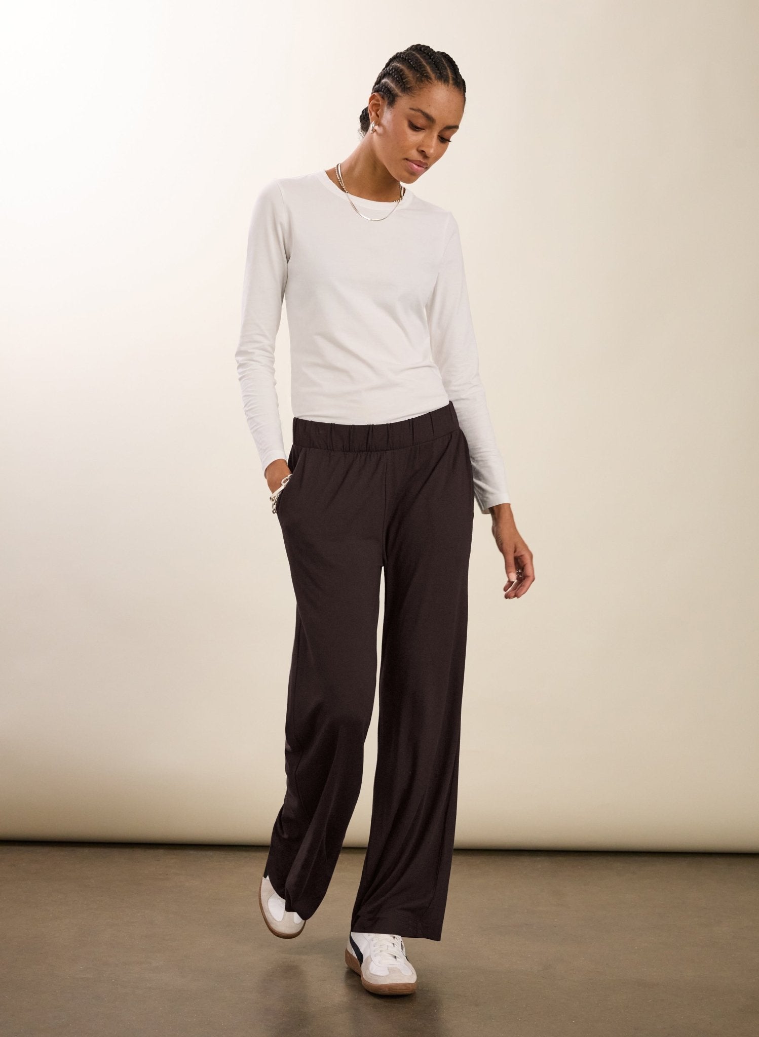Palazzo Trousers - Dark Chocolate Baukjen