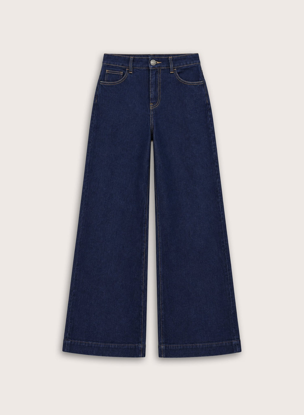 Palmer High Waist Palazzo Jeans - Dark Denim Baukjen
