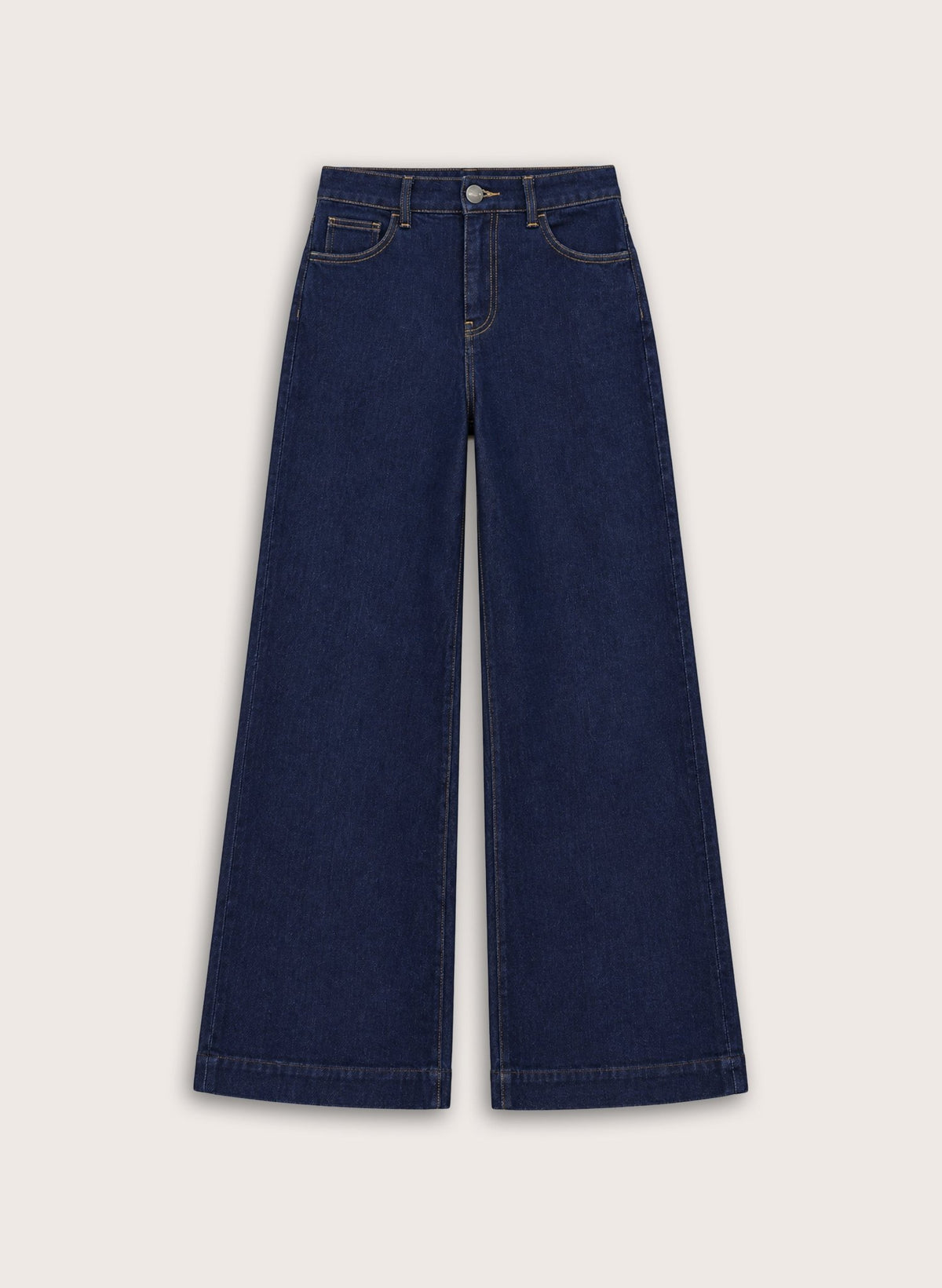Palmer High Waist Palazzo Jeans - Dark Denim Baukjen