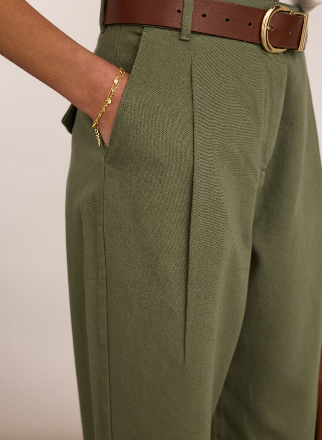 Paola Organic Chino - Light Khaki Baukjen