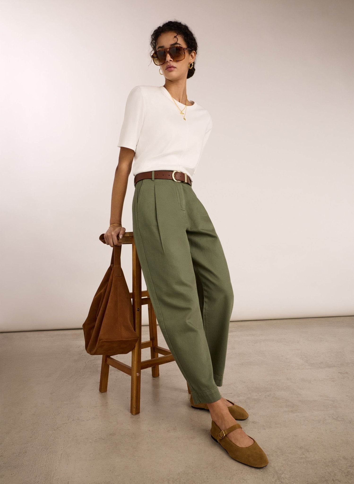 Paola Organic Chino - Light Khaki Baukjen