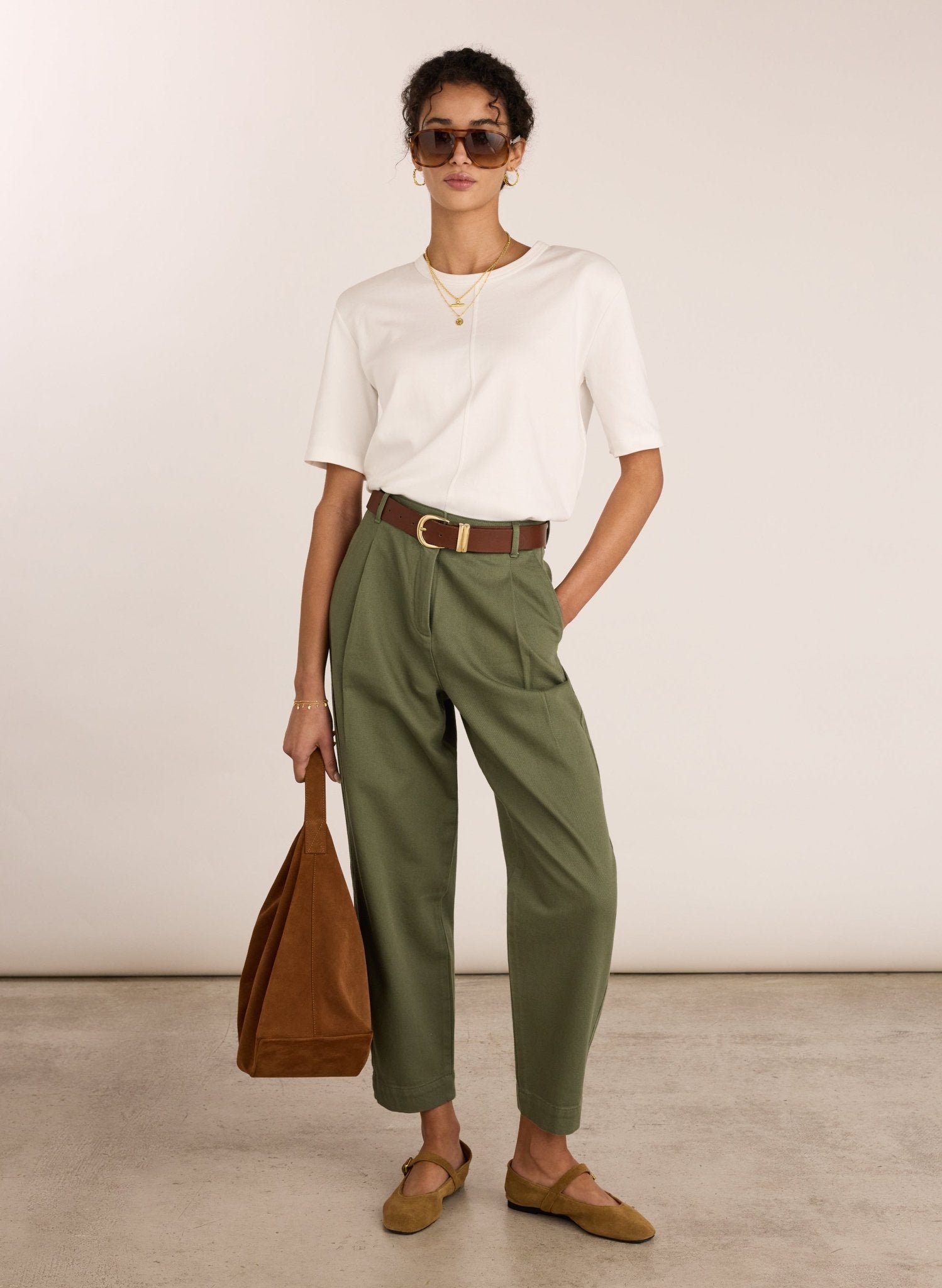 Paola Organic Chino - Light Khaki Baukjen