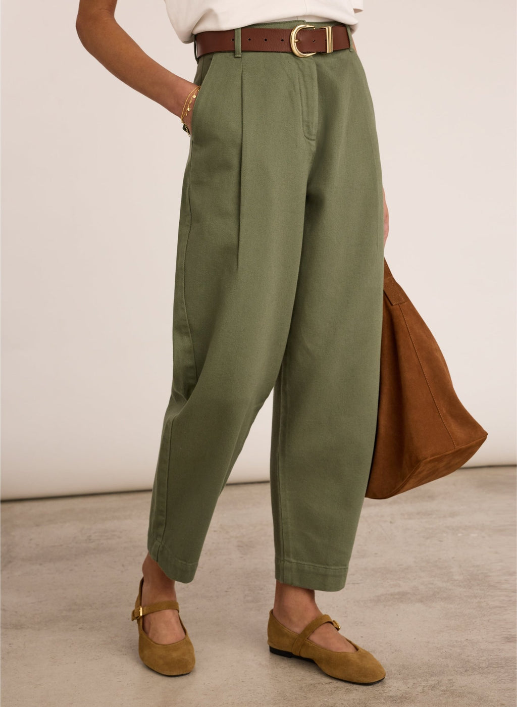 Paola Organic Chino - Light Khaki Baukjen