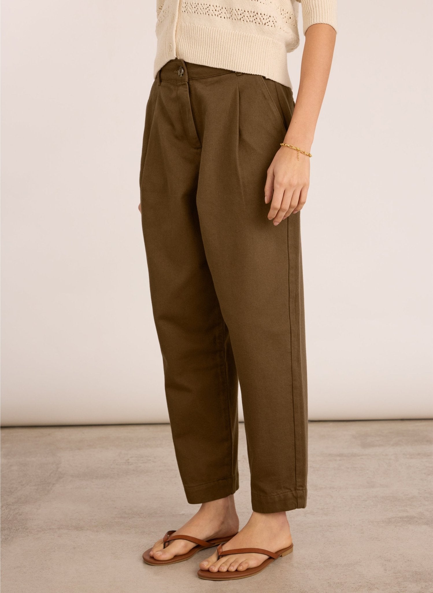 Paola Organic Cotton Chino - Milk Chocolate Baukjen