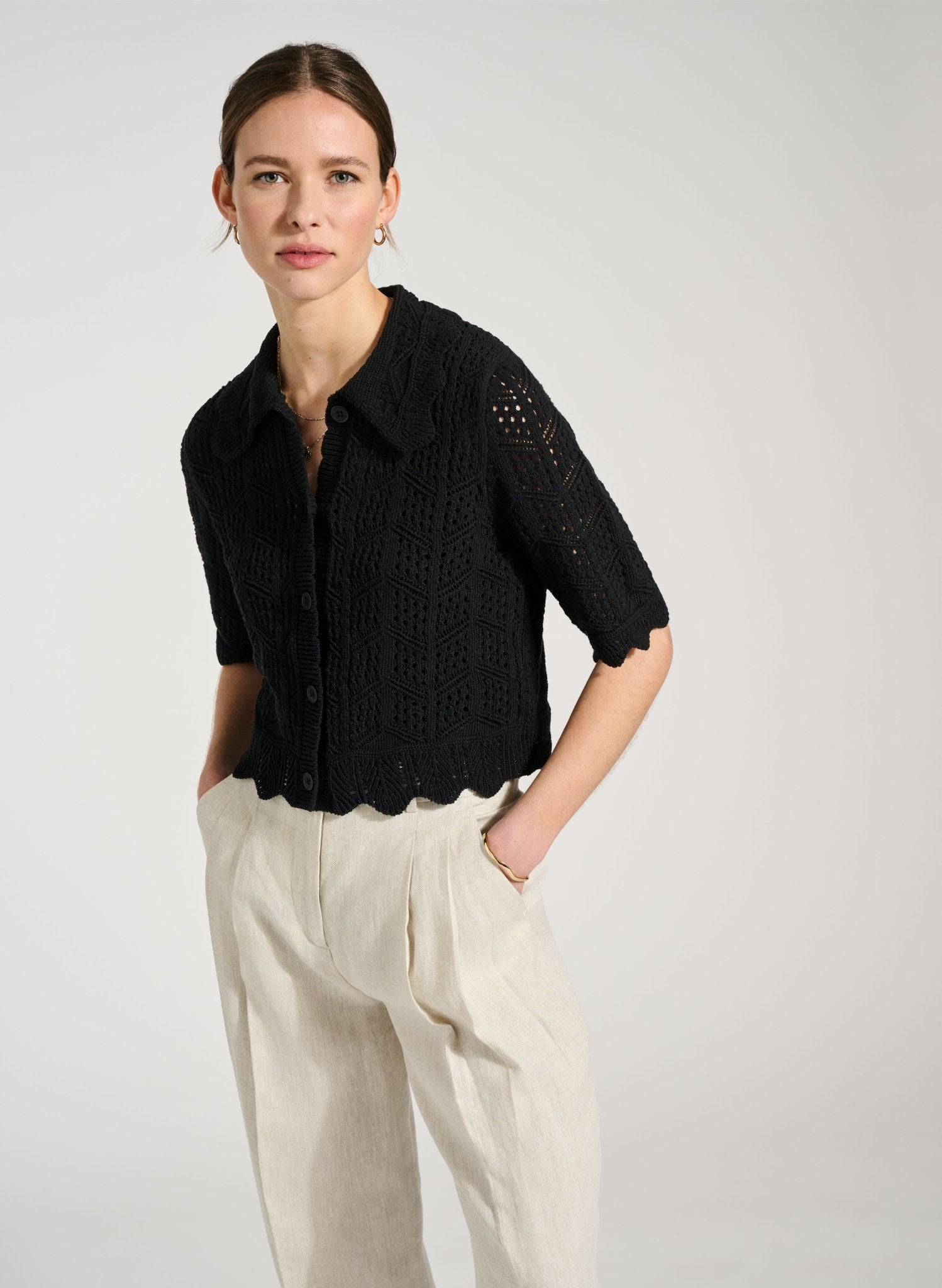 Pearl Ecotec Cardigan - Caviar Black Baukjen