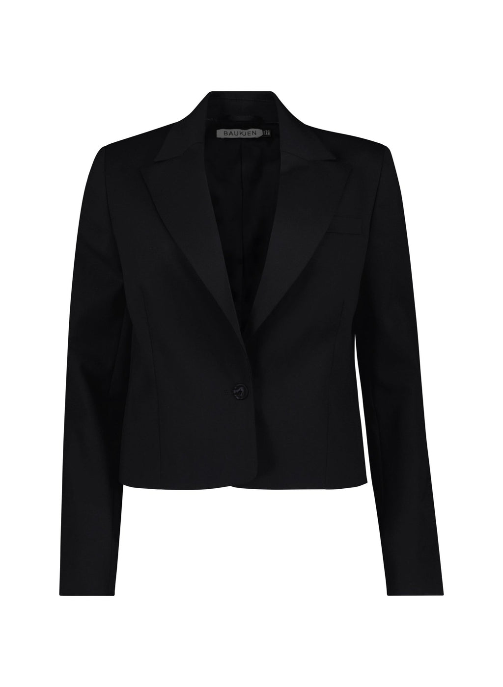 Pelin Wool Blend Cropped Blazer - Caviar Black Baukjen
