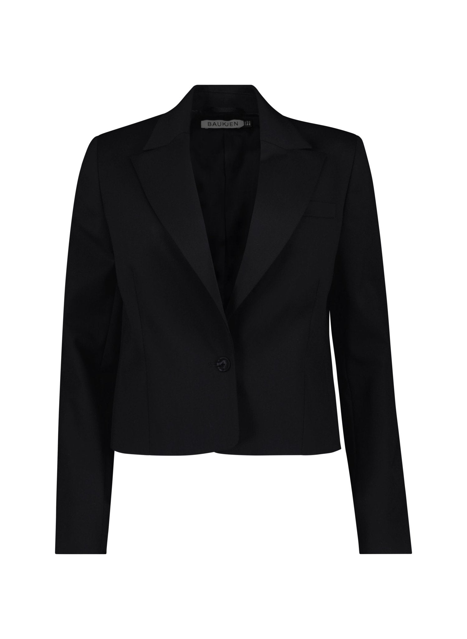 Pelin Wool Blend Cropped Blazer - Caviar Black Baukjen