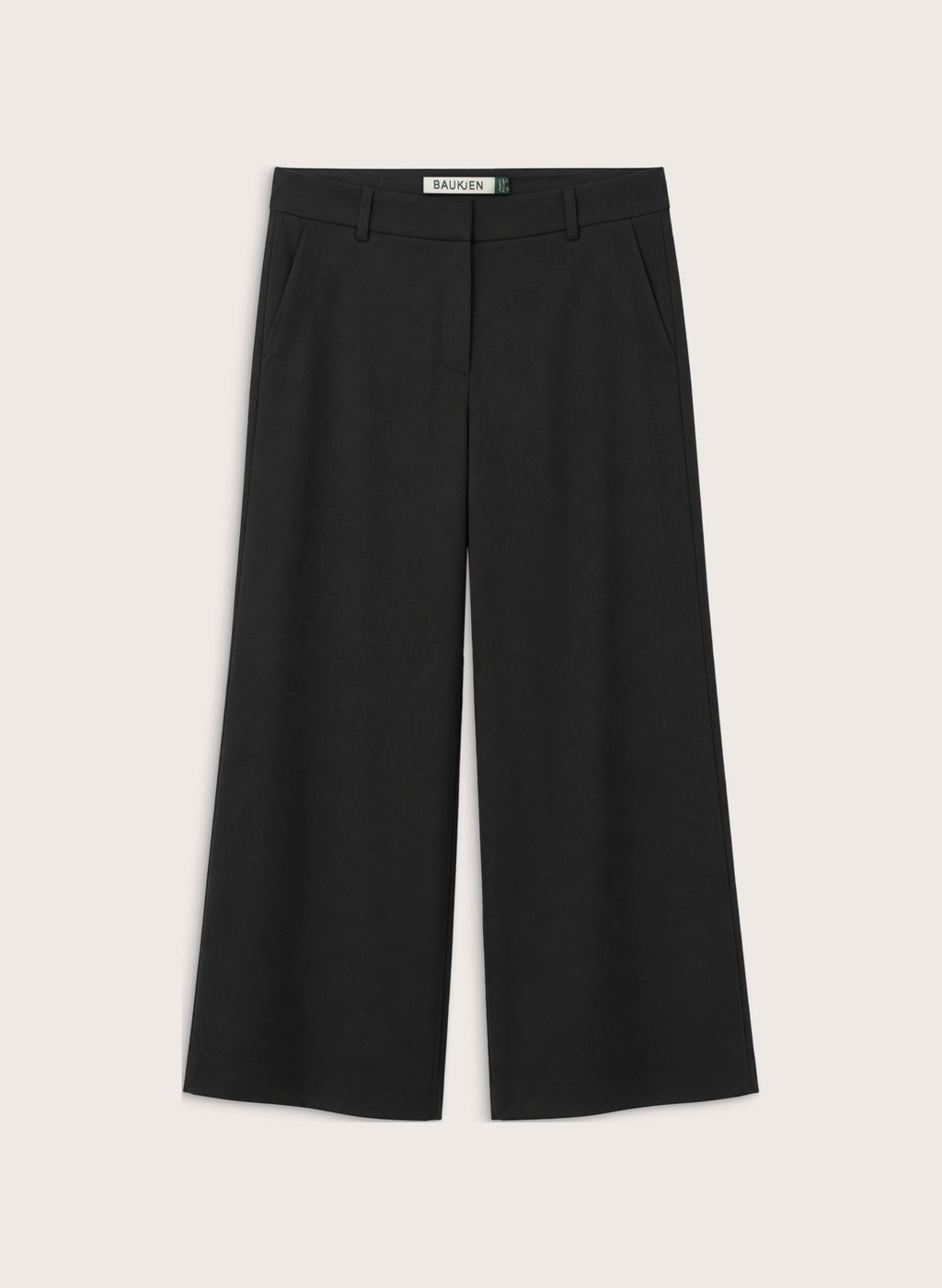 Petite Anna Wide Leg Trousers - Black Baukjen