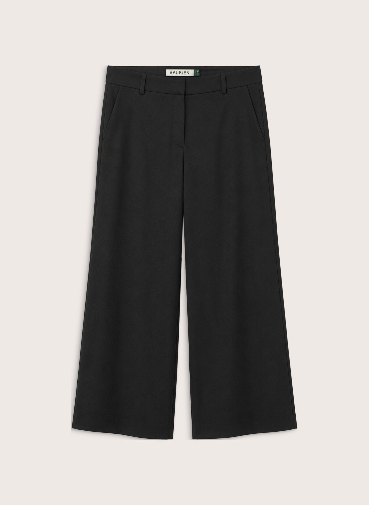 Petite Anna Wide Leg Trousers - Black Baukjen