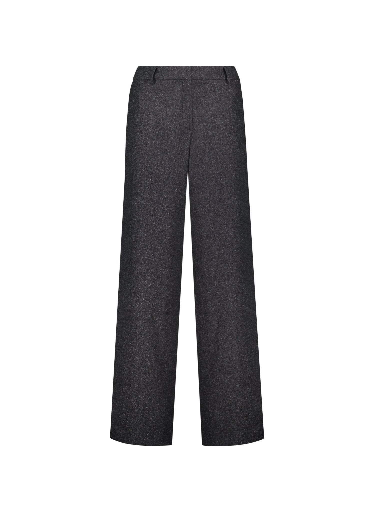 Petite Gwynnie Wool Blend Wide Leg Trousers - Grey Baukjen