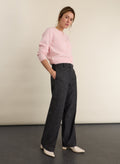 Petite Gwynnie Wool Blend Wide Leg Trousers - Grey Baukjen