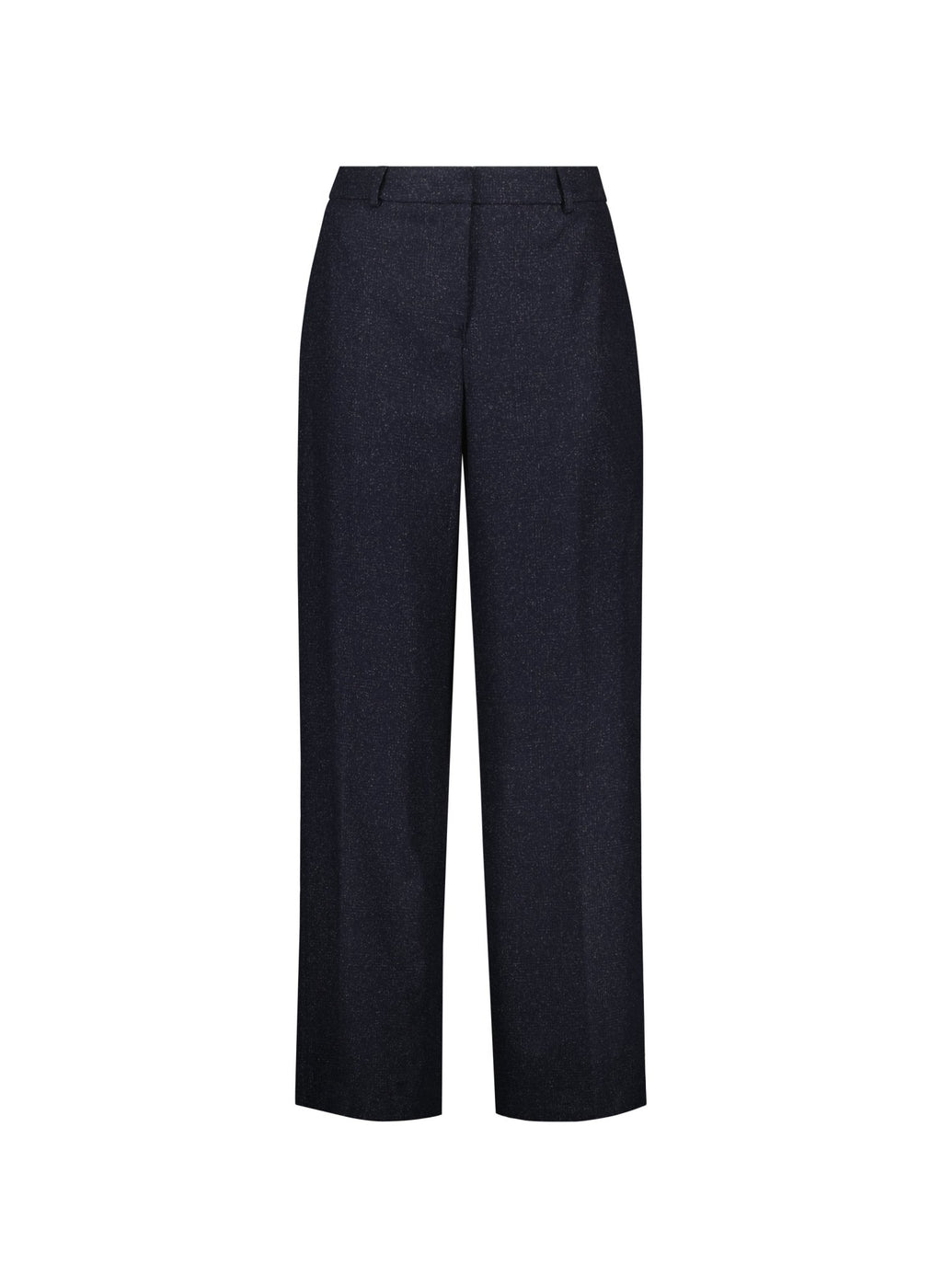 Petite Gwynnie Wool Blend Wide Leg Trousers - Navy Check Baukjen
