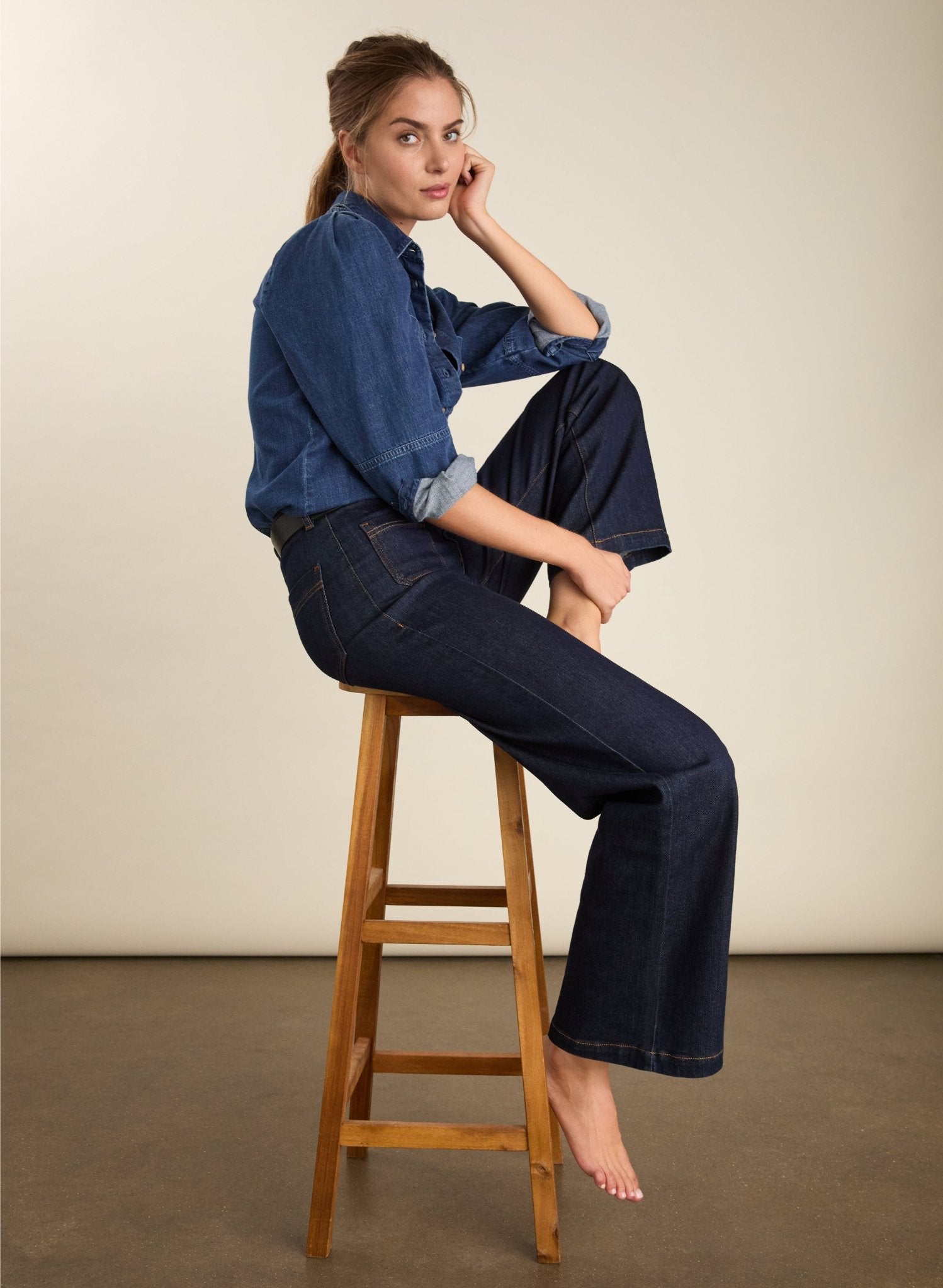 Petite Robyn Organic Cotton Stretch Jeans - Dark Denim Baukjen