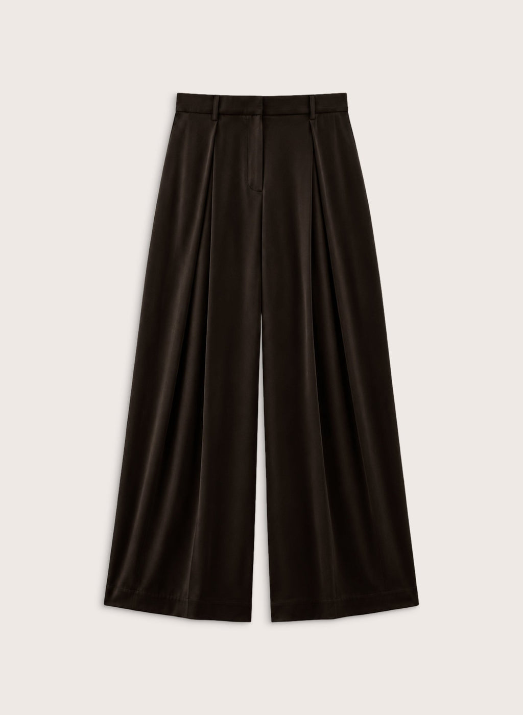 Petite Safie Palazzo Sateen Trousers - Dark Chocolate Baukjen