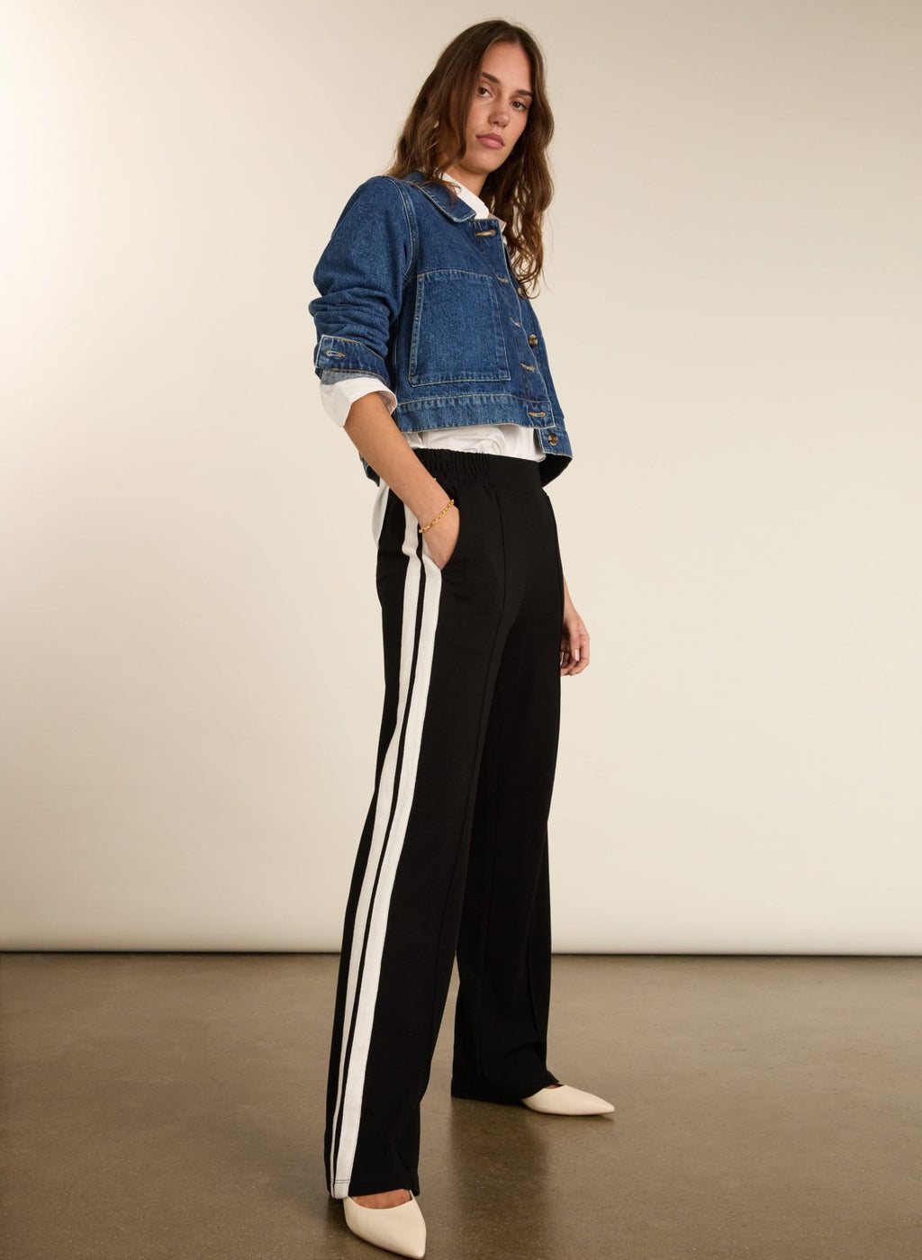 Petite Tippi 2.0 Side Stripe Trousers - Black & Cream Baukjen