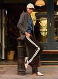Petite Tippi 2.0 Side Stripe Trousers - Dark Chocolate & Cream Stripe Baukjen