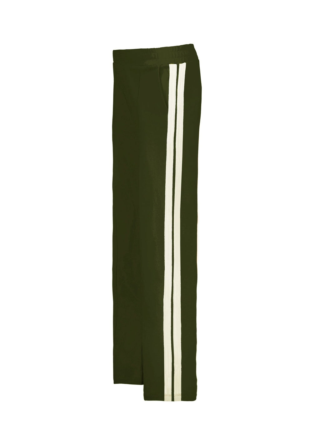 Petite Tippi 2.0 Side Stripe Trousers - Deep Khaki & Cream Stripe Baukjen