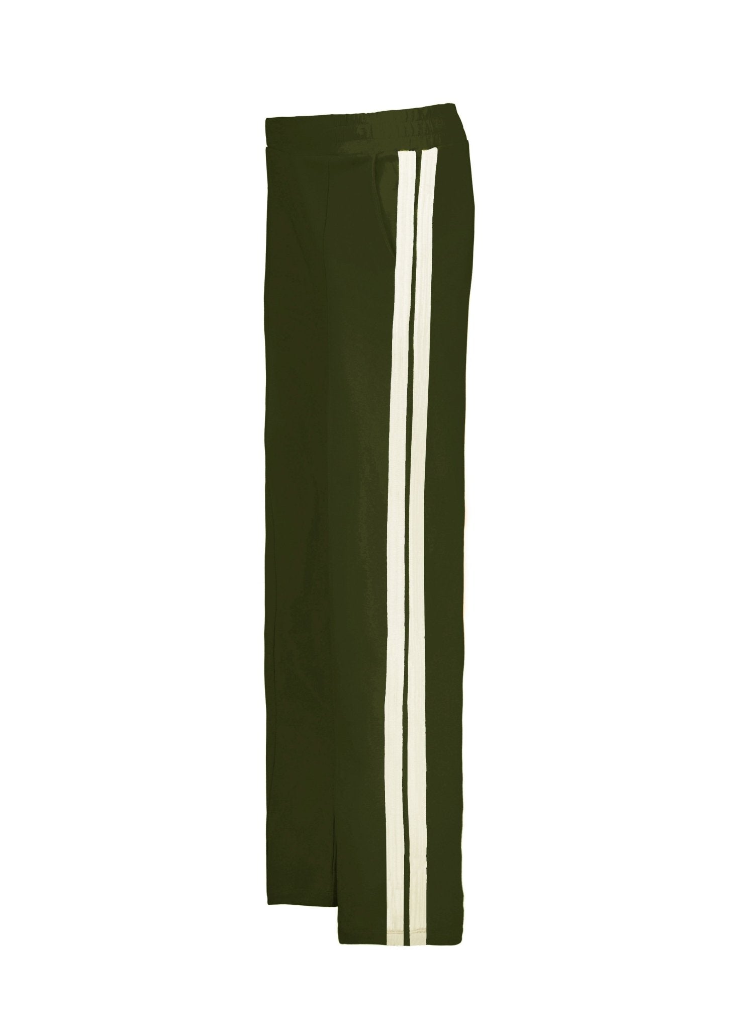 Petite Tippi 2.0 Side Stripe Trousers - Deep Khaki & Cream Stripe Baukjen
