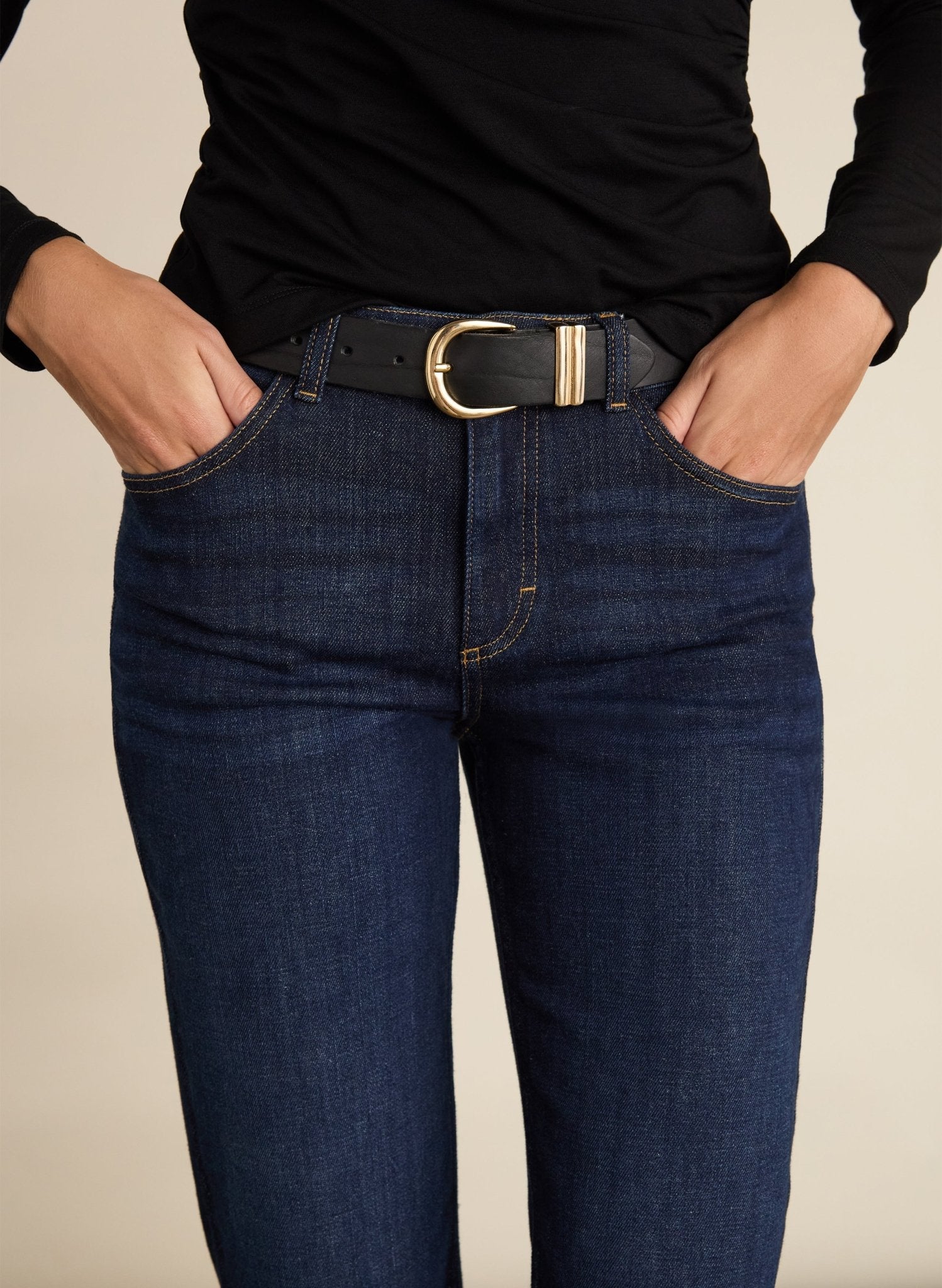 Petite Zenna Organic Cotton Stretch Straight Leg Jeans - Dark Indigo Baukjen