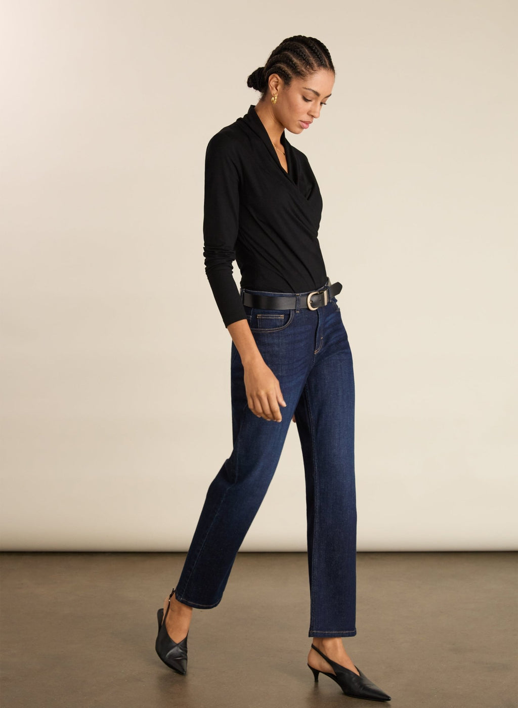 Petite Zenna Organic Cotton Stretch Straight Leg Jeans - Dark Indigo Baukjen