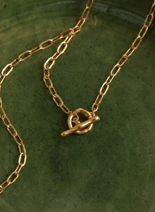 Pippa Hammered T Bar Necklace - One Size Baukjen