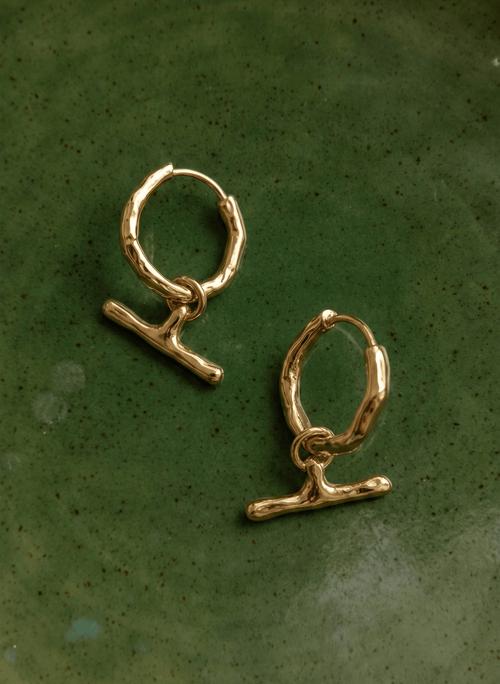Pippa T Bar Small Hoop Earrings - One Size Baukjen