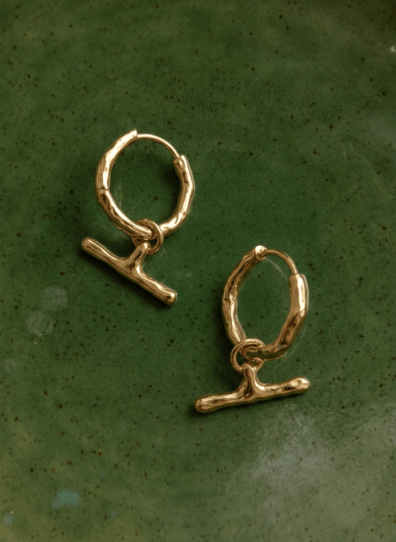 Pippa T Bar Small Hoop Earrings - One Size Baukjen