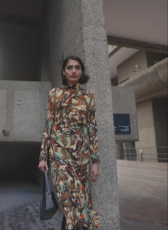 Neesha Printed Fit and Flare Dress