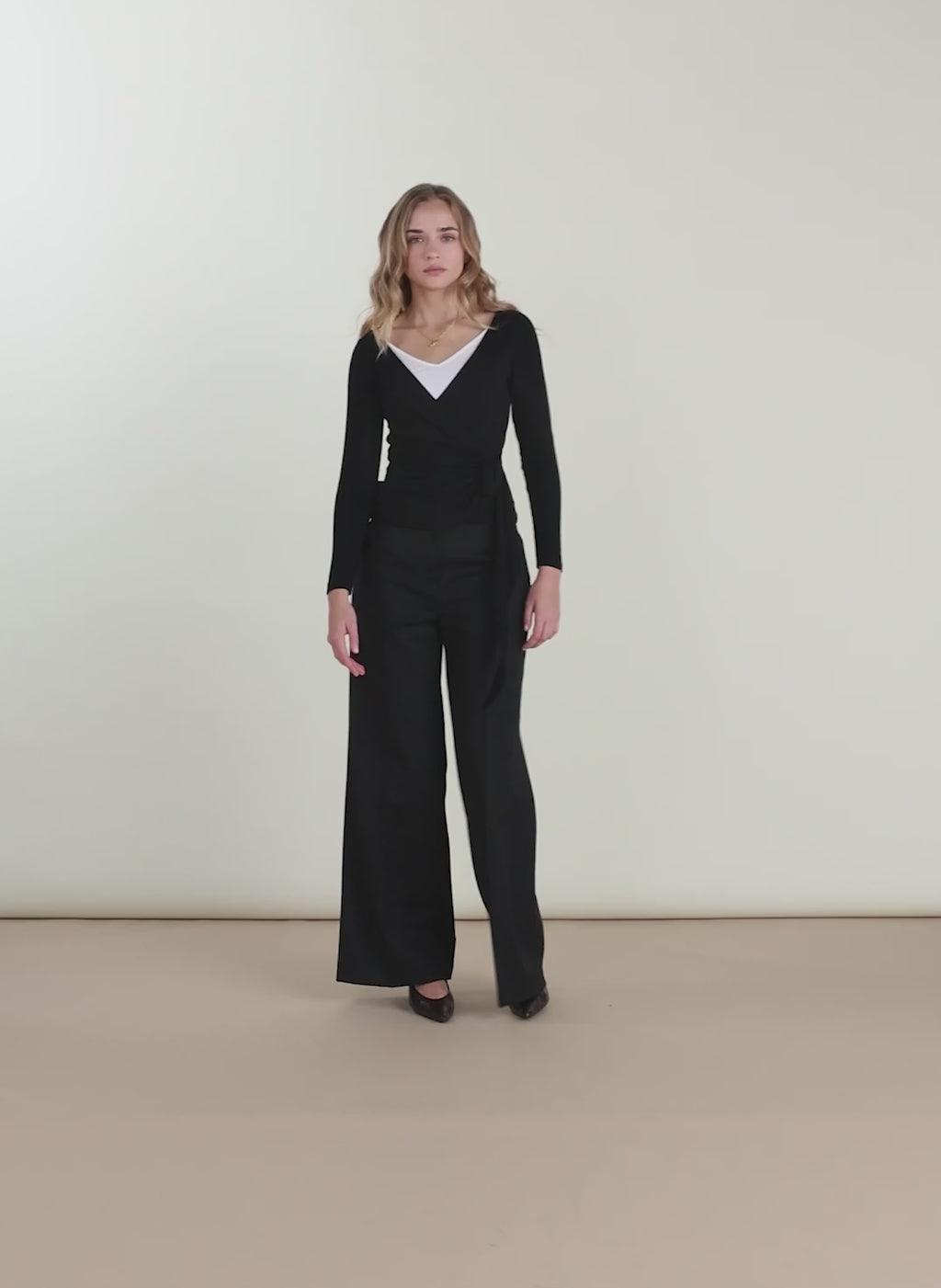 Gabrielle Double Layer Wrap Top
