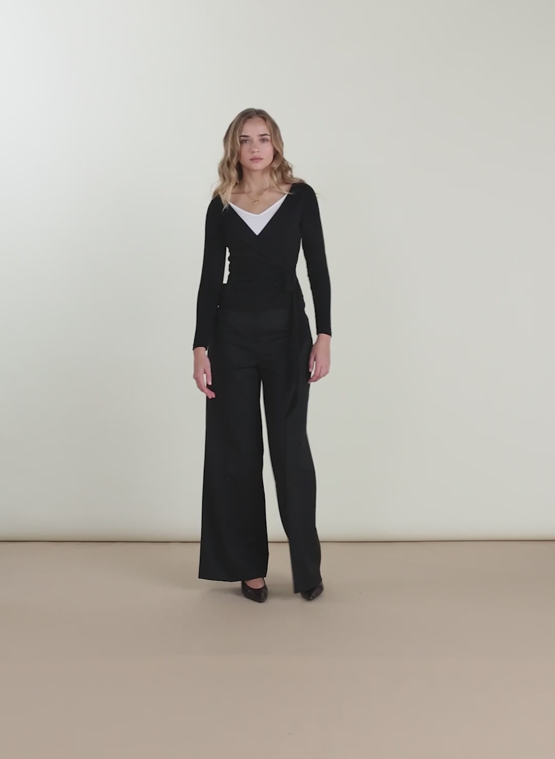 Gabrielle Double Layer Wrap Top