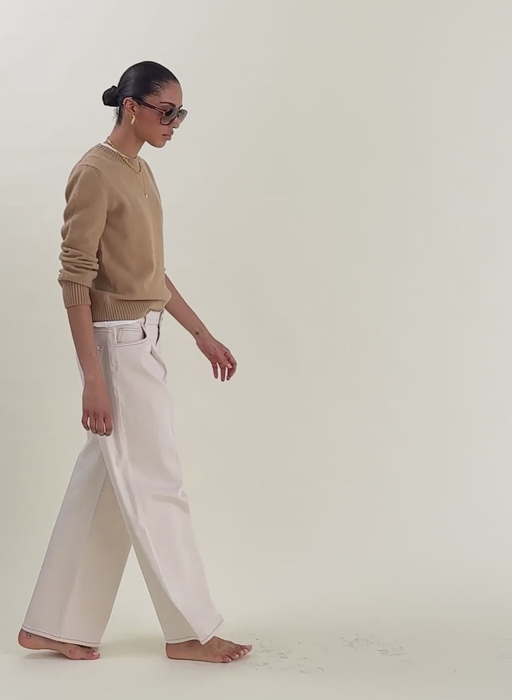 Maria Wide Leg High Waist Pleated Front Jeans
