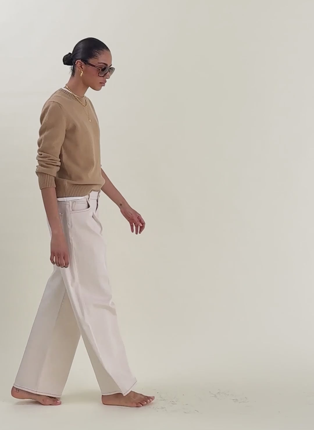 Maria Wide Leg High Waist Pleated Front Jeans