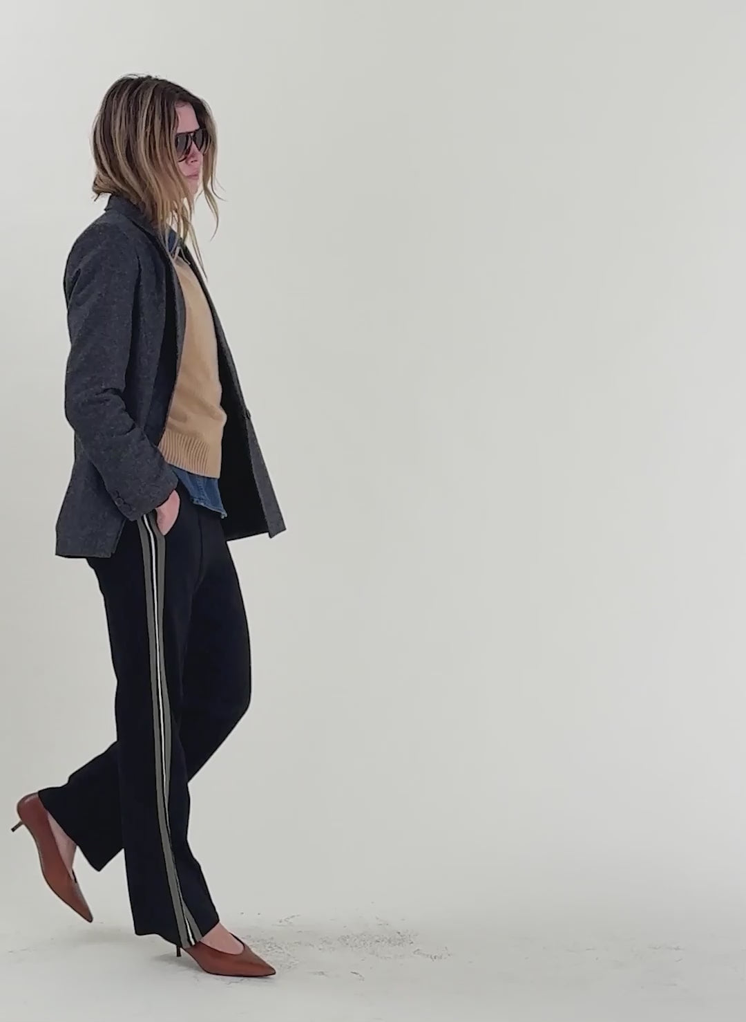 Marjorie Side Stripe Ponte Trousers