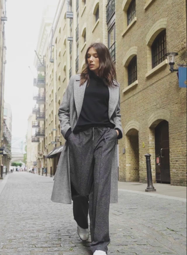 Fera Wool Blend Wide Leg Trousers