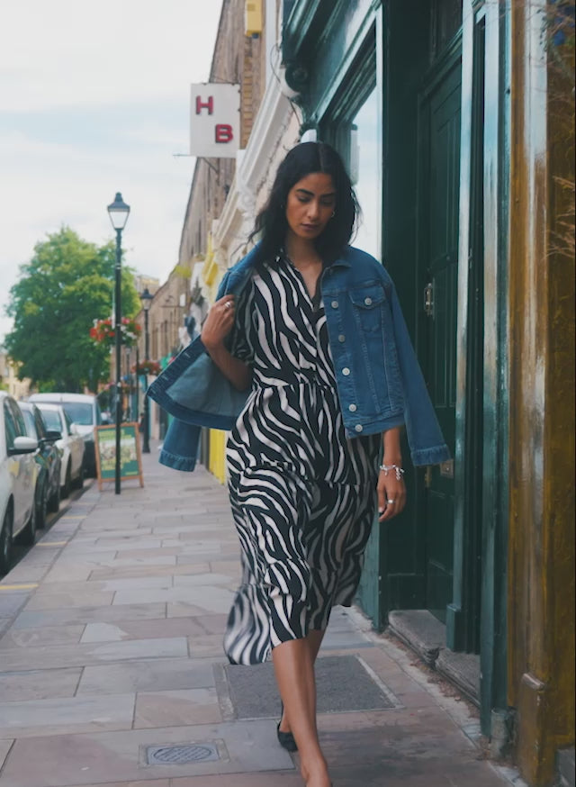 Tatiana Dress in Black Zebra - Eco-Friendly TENCEL™ – Baukjen