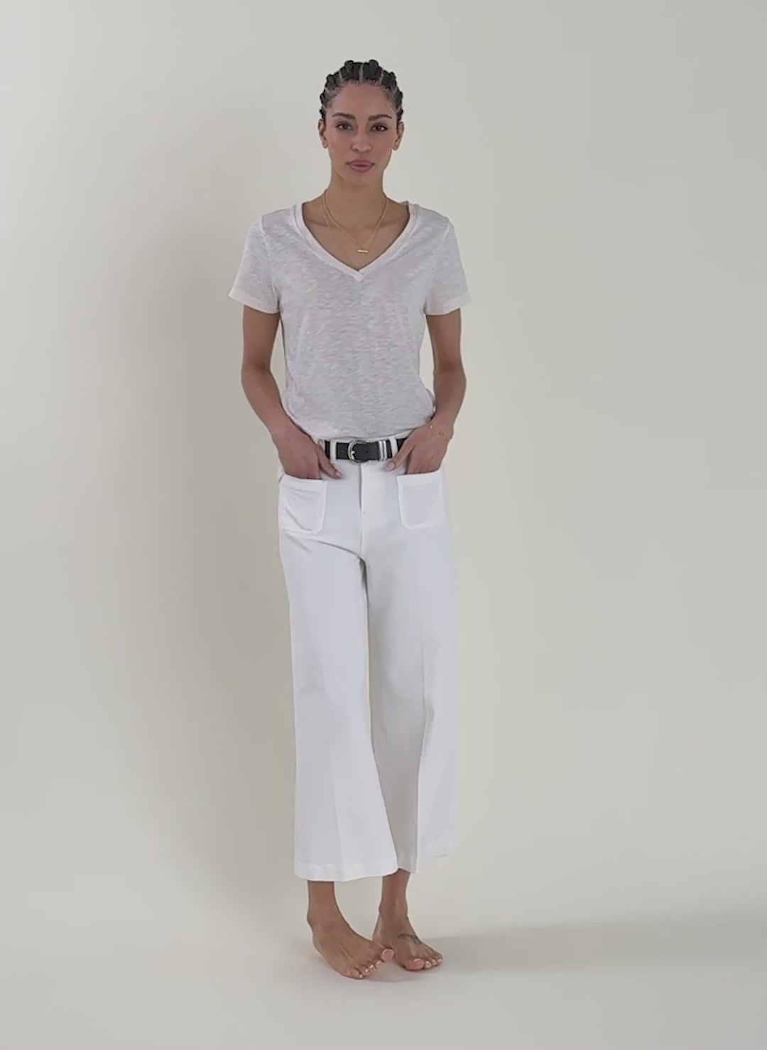 Jena Organic Cotton Stretch Wide Crop Jeans