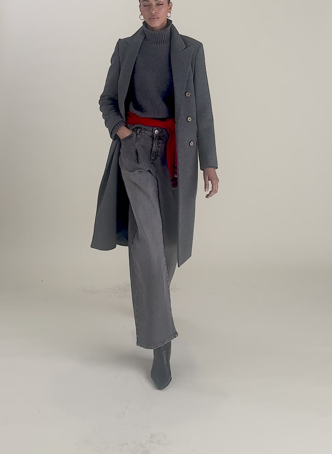 Maria Wide Leg High Waisted Pleated Front Jeans