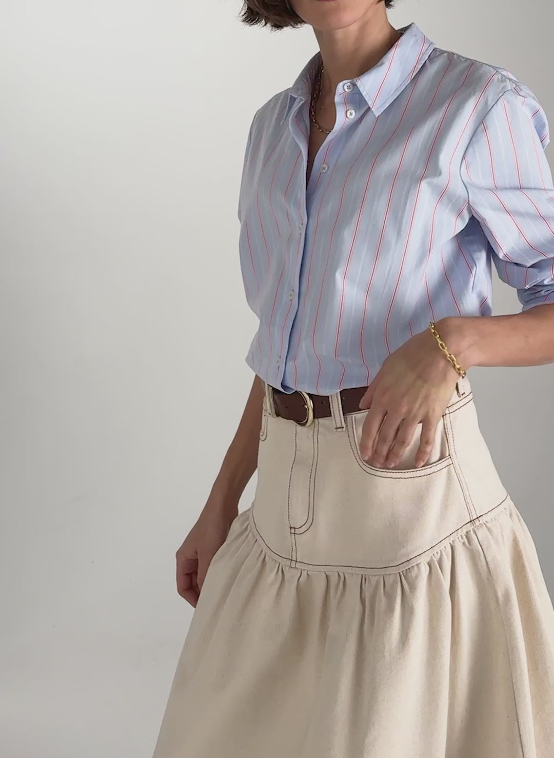 Georgia Organic Denim Midi Skirt