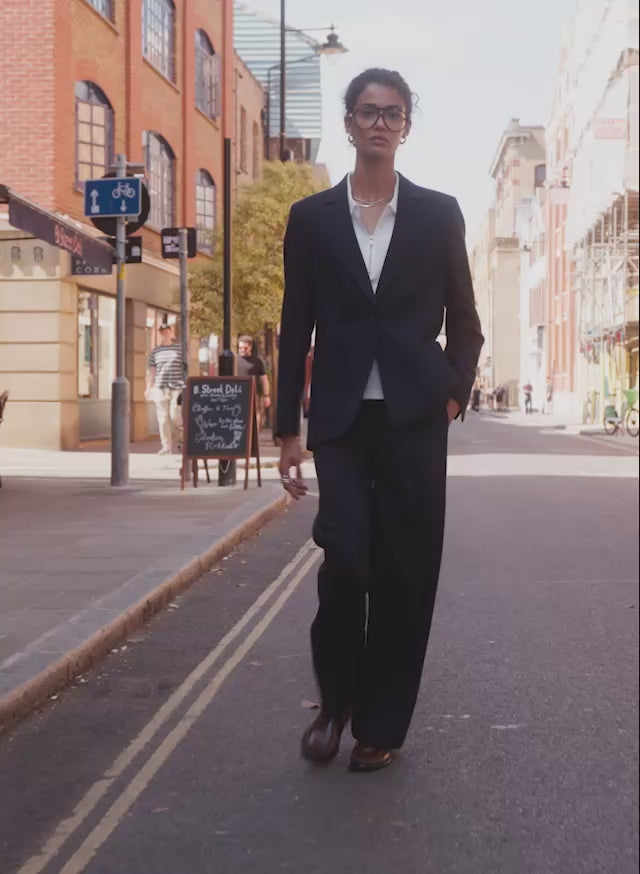 Remy Wool Blend Wide Leg Trousers