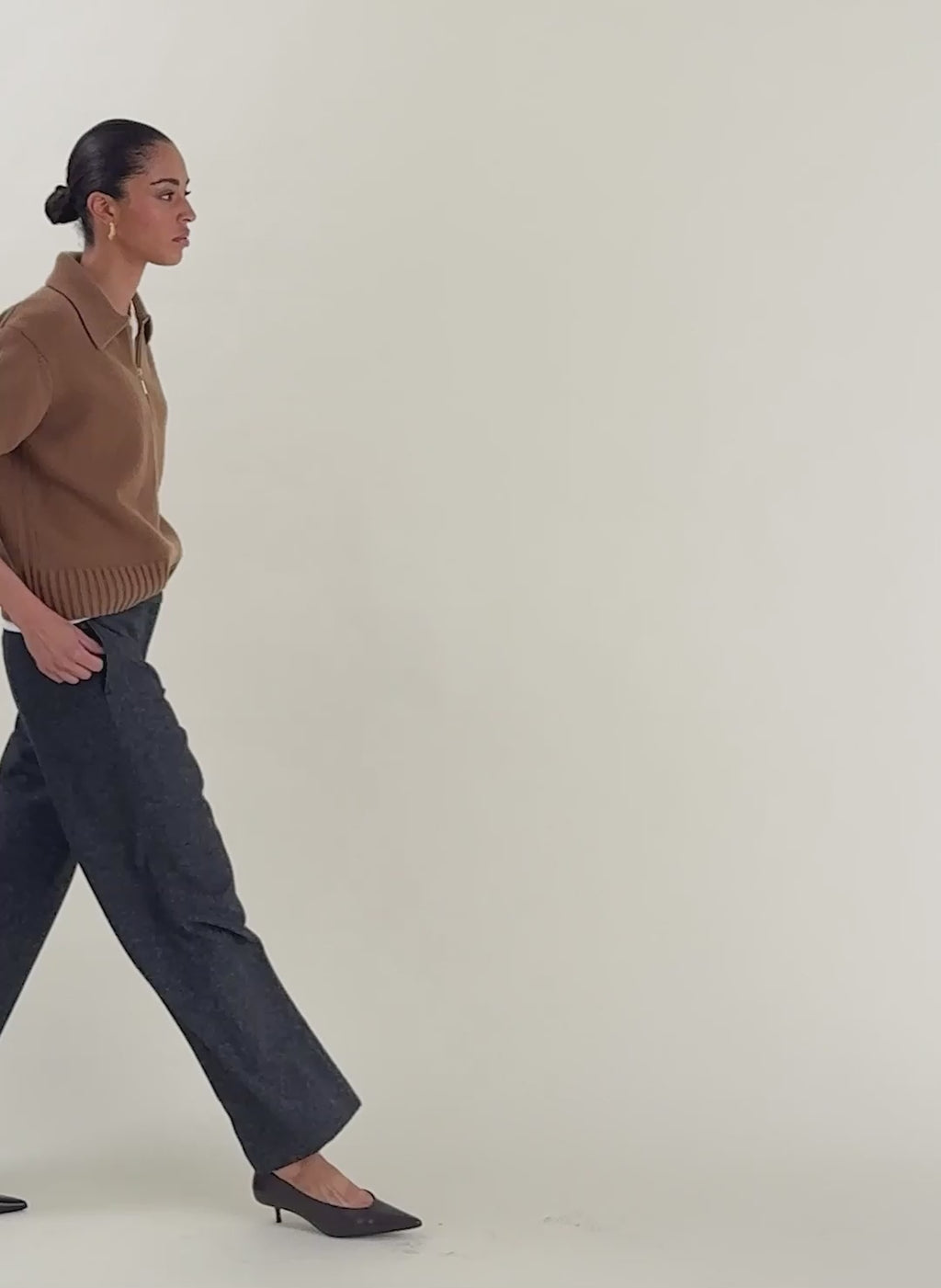 Gwynnie Wool Blend Wide Leg Trousers