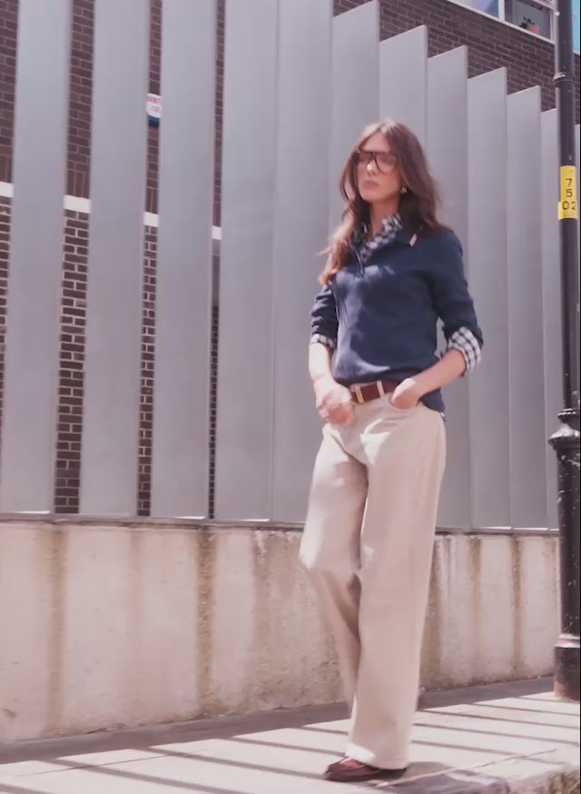 Cameron Organic Cotton Stripe Collar Top