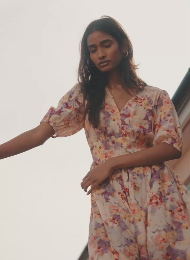 Lina Printed Midi Dress