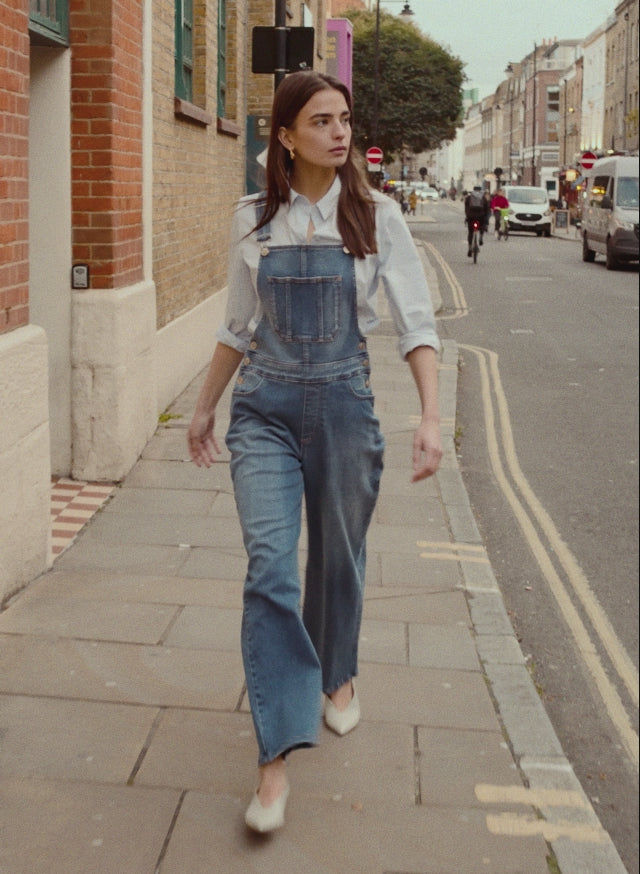 Joanna Organic Cotton Stretch Wide Leg Dungarees