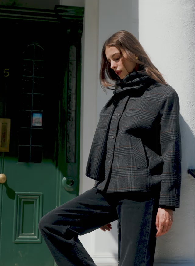 Tess Check Scarf Coat