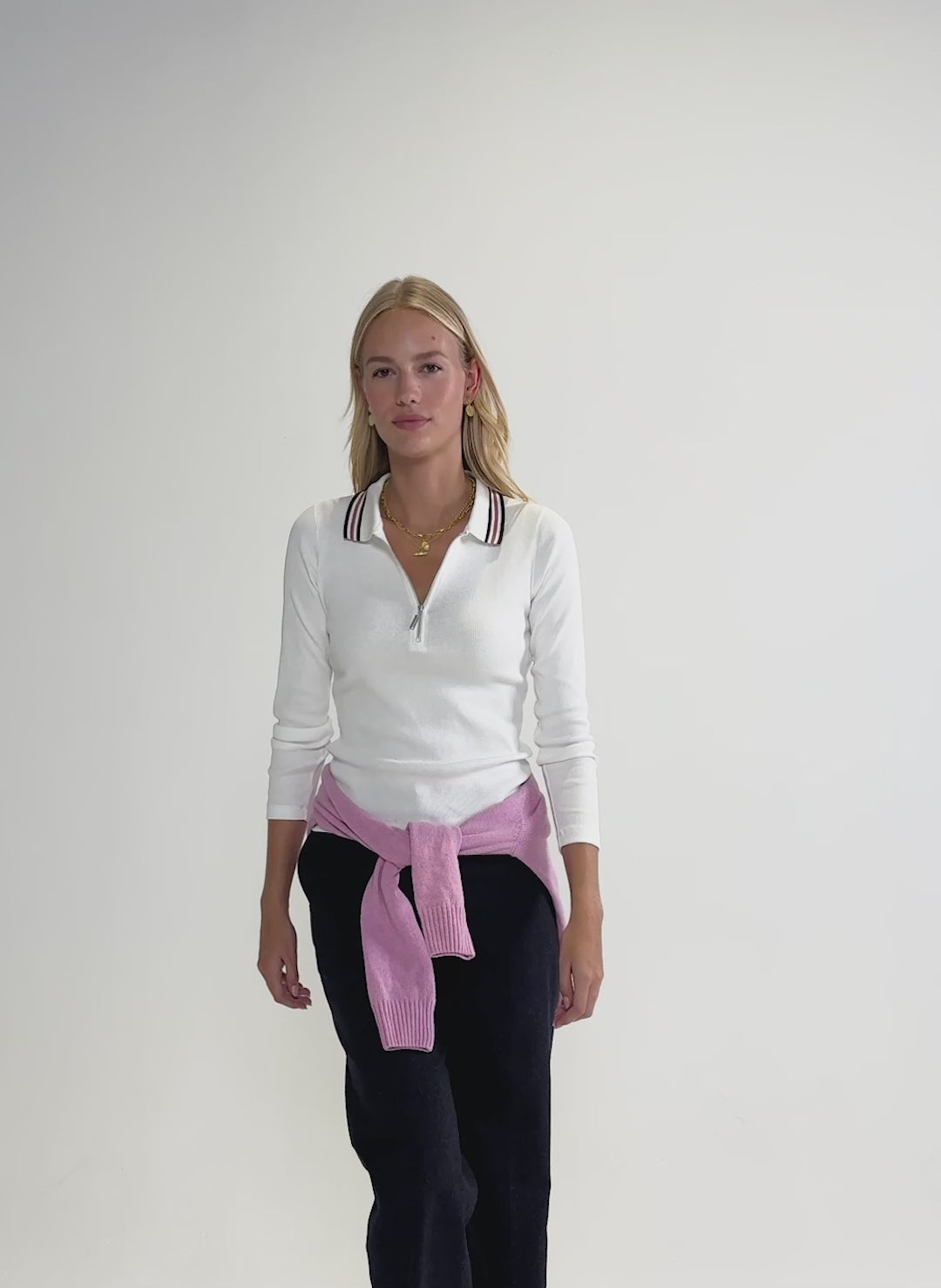 Addison Organic Cotton Stripe Collar Top