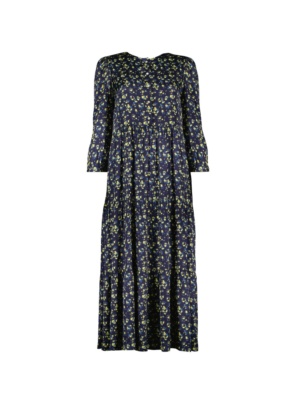 Purnita Dress - Blue Blurred Ditsy Baukjen
