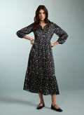 Purnita Dress - Blue Blurred Ditsy Baukjen